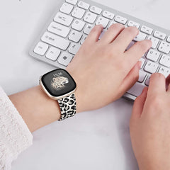 YONO Bandje geschikt voor Fitbit Versa 3 / Sense – Siliconen – Leopard – Small