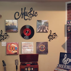 YONO LP Houder aan de Muur XL - Premium Display en Opbergsysteem - Platenhouder - Platenrek - Vinyl Houder - 6 Stuks - Zwart