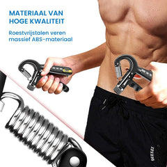 YONO Handtrainer Set - Handknijper Verstelbaar 10 tot 60 kg - Vingertrainer met Teller - Armtrainer - Knijphalter - Onderarm Grip Trainer - 2 Stuks