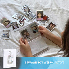 YONO Accessoires Set XL geschikt voor Fujifilm Instax Mini 12 - Camera Tas met Draagriem - Hoesje en Fotoalbum - Fotolijstjes - Filters - Stickers - Klei Wit