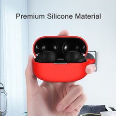 YONO Hoesje geschikt voor Sony WF-1000XM4 - Siliconen Case met Clip - Rood