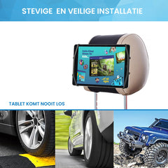 YONO Tablet Houder Auto Hoofdsteun - Universeel 360 Graden Draaibaar - Geschikt voor Tablet, Telefoon en Game Console - Zwart