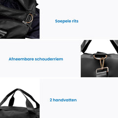 YONO Reistas Handbagage 40x20x25 - Weekendtas Ryanair – Sporttas - Schoudertas Dames en Heren – Zwart