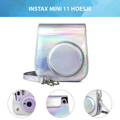YONO Accessoires Set geschikt voor Fujifilm Instax Mini 11 - Case - Camera Tas - Hoesje - Filters - Fotoboek - Fotoalbum - Stickers en meer - Zilver