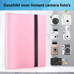 YONO Fotoalbum 360 voor Instant Camera Fotopapier - Fotoboek Geschikt voor Fujifilm Instax Mini 12 / 11 / 9 / 8 / 7s / 25 / 90 / Link / SP-2 / Liplay - Film Polaroid - Kodak - Square en Meer - Roze