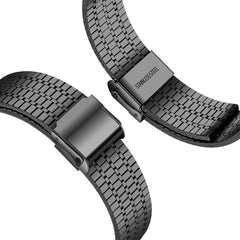YONO Miami Schakel Bandje geschikt voor Fitbit Versa 3 / Sense - Stalen RVS Armband - Zwart