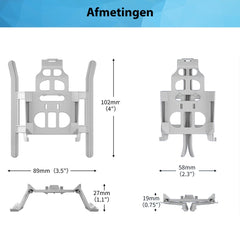 YONO Landingsgestel geschikt voor DJI Mini 3 Pro - Landing Gear Accessoires Opvouwbaar - Lichtgrijs