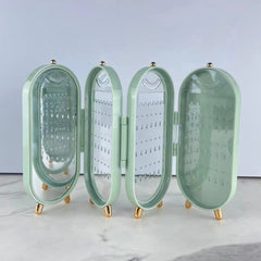 YONO Compacte Sieradenhouder met Spiegel - Sieraden Display Organizer - Oorbellen Standaard - Oorbellenrekje - Ketting Houder - Sieradendoosje - Mintgroen