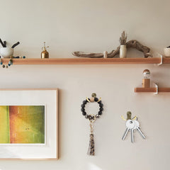 YONO Sleutelarmband Dames - Sleutelhanger met Kwastje en Kralen Armband - Leopard