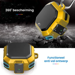 YONO Armor Hard Case geschikt voor Samsung Galaxy Buds 2 Pro (2022) - Galaxy Buds Pro (2021) - Galaxy Buds 2 (2021) - Galaxy Buds Live (2020) - Hoesje met Lock en Clip - Geel