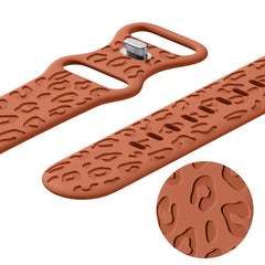 YONO Leopard Bandje geschikt voor Apple Watch - 45/44/42 mm - Siliconen Armband - Koraal