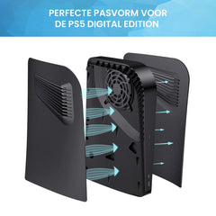 YONO Faceplate geschikt voor Playstation 5 Digital Edition - PS5 Console Skin Cover Accessoires - Zwart