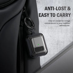 YONO Armor Hoesje geschikt voor Apple Airpods 3 (3e Generatie) - Hard Case met Lock en Clip - Zwart