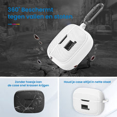 YONO Soft Case geschikt voor JBL Tune 230 NC TWS / T230NC - Hoesje met Clip - Wit