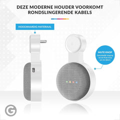 YONO Houder geschikt voor Google Nest Mini – Wall Mount – Wit
