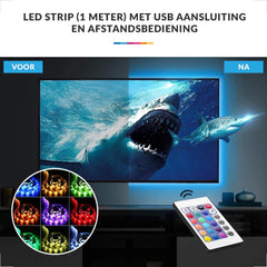 YONO LED Strip - RGB - 1 Meter Incl Afstandsbediening - USB aansluiting