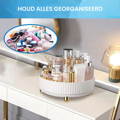 YONO Make Up Organizer Draaitafel - Opbergdoos voor Skincare / Parfum / Cosmetica / Lippenstift / Beauty - 360° Draaibaar Houder - Opbergsysteem - Wit
