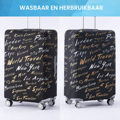 YONO Kofferhoes Elastisch - Wasbare Koffer Beschermhoes - XL - World Traveler