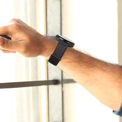 YONO Nylon Velcro Smartwatch Bandje 20mm - Horlogebandje geschikt voor Samsung Galaxy Watch 7 / 6 / 5 / Pro / 4 / 3 / Active 2 - Polar Ignite / Unite – Huawei - Zwart