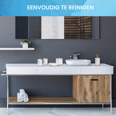 YONO Badkamer Accessoires Set - Zeeppompje - Zeepbakje - Tandenborstel Houder - Beker - Marmerlook Wit Goud
