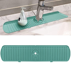 YONO Siliconen Kraanmat - Afdruipmat Organizer - Aanrechtmat voor Kraan - 45 x 15cm - Leisteen