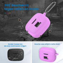 YONO Soft Case geschikt voor JBL Tune 230 NC TWS / T230NC - Hoesje met Clip - Paars