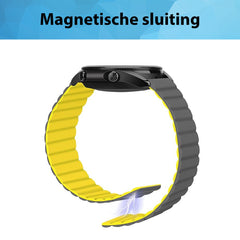 YONO Siliconen Link Bandje 22mm - Horlogebandje geschikt voor Samsung Galaxy Watch 46mm / 3 (45mm) / Gear s3 - Polar Vantage M2 / Grit X - Huawei Watch GT 3 (pro) / 2 - Amazfit GTR - Grijs / Geel