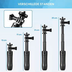 YONO Mini Tripod Stick geschikt voor GoPro / DJI Osmo / Insta360 - Action Camera Selfie Statief Grip – Zwart