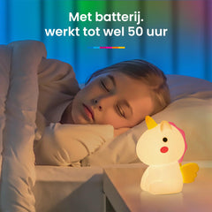 YONO Nachtlampje Kinderen Unicorn - Dimbaar en USB Oplaadbaar - Verschillende LED Kleuren - 14cm