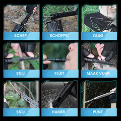 YONO Survival Schep en Bijl - Vouwschep - Opvouwbare Kit Outdoor en Camping - Zwart