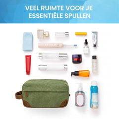 YONO Toilettas Heren - Travel Organizer Etui - Oxford Stof - Groen