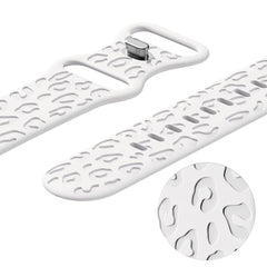 YONO Leopard Bandje geschikt voor Apple Watch - 45/44/42 mm - Siliconen Armband - Wit