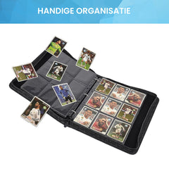 YONO Premium Verzamelmap XL - Opbergmap voor Trading en Speelkaarten - 40 Pagina's - Tot 720 Kaarten - Insteekmap met Insteekhoezen 9 Vakjes - Zwart