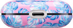 YONO Hard Case geschikt voor Apple Airpods Pro 1 / 2 - Monstera Roze