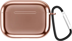 YONO Hoesje geschikt voor Airpods Pro 1/2 – Metallic Soft Case – Rose Goud