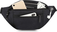 YONO Heuptas Large - Fanny Pack geschikt voor Reizen / Wandelen / Sport / Smartphone / Paspoort - Telefoontasje Crossbody - Heuptasje voor Dames en Heren - Buideltasje - Zwart