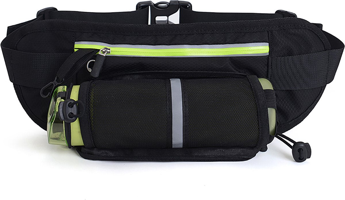 YONO Heuptas Wandelen met Flessenhouder - Buideltas Outdoor met Drinkfles / Bidon Houder - Zwart