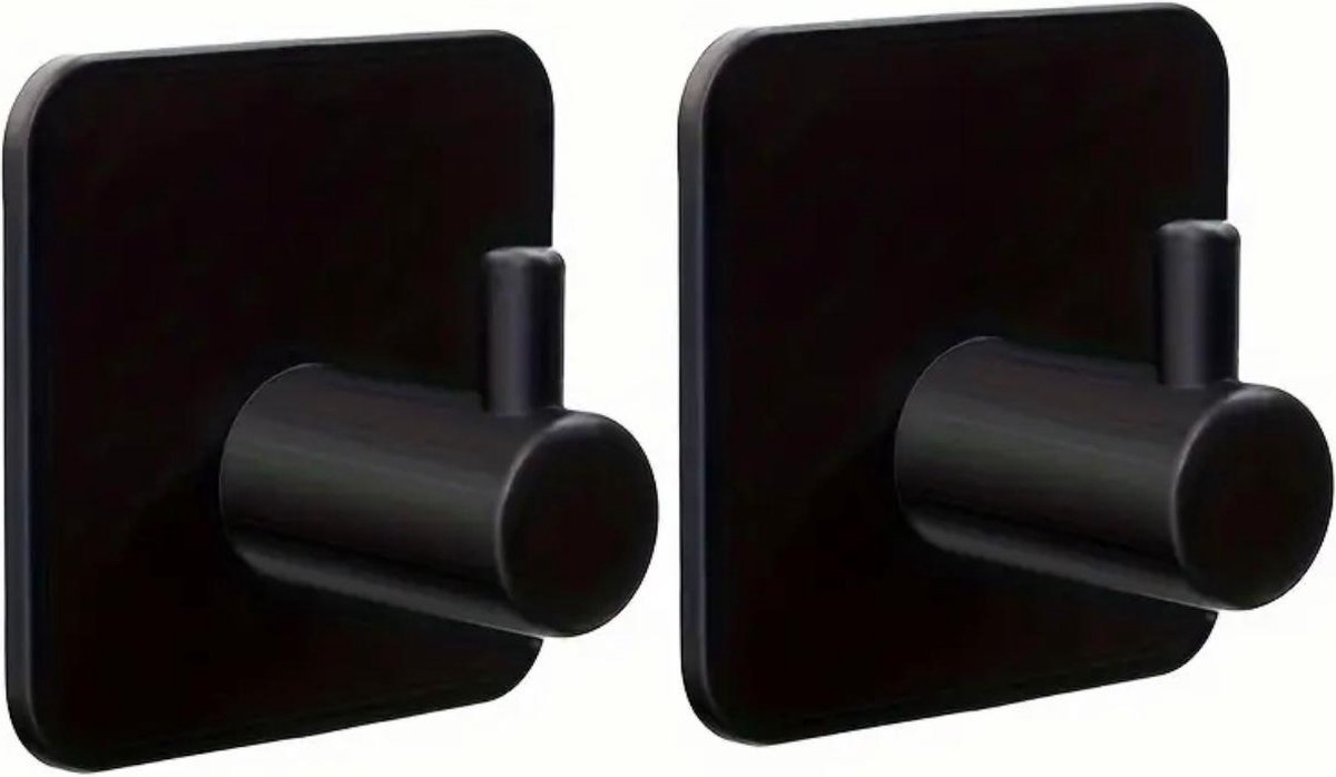 YONO Zelfklevende Haakjes – RVS Ophanghaakjes – Ultra Sterke Plakhaakjes – 4 Stuks – Zwart