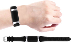 YONO Leer Bandje geschikt voor Fitbit Charge 5 / 6 - Vervangende Lederen Armband - Zwart