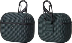 YONO Hoesje geschikt voor Apple Airpods Pro 1 / 2 – Nylon Hard Case – Zwart