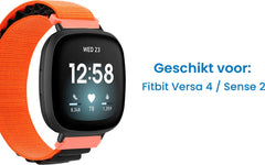 YONO Nylon Loop Bandje geschikt voor Fitbit Versa 4 / Sense 2 - Oranje