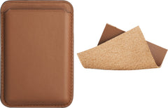 YONO Kaarthouder Leer geschikt voor Apple iPhone 14 / 13 / 12 - Magnetische Pasjeshouder Mag-safe - Leren Wallet - Bruin