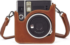 YONO Case geschikt voor Fujifilm Instax Mini 40 - Hoes met Draagriem - Cameratas - Bruin