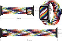 YONO Gevlochten Nylon Stretch Bandje geschikt voor Apple Watch - 38 - 40 - 41 mm - Donkergrijs