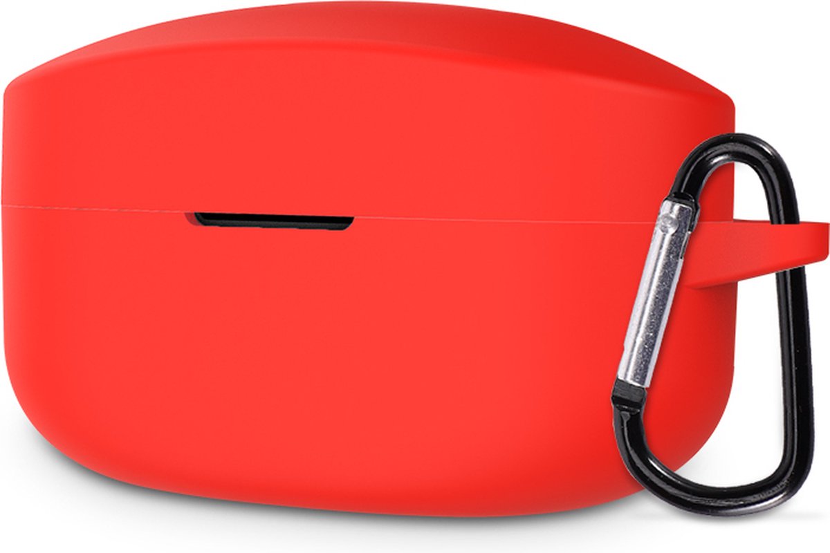 YONO Hoesje geschikt voor Sony WF-1000XM4 - Siliconen Case met Clip - Rood