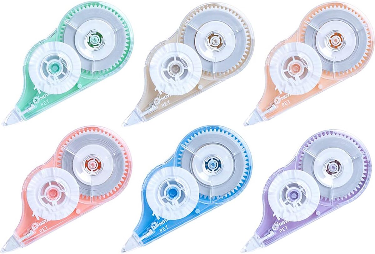 YONO Correctieroller Set - Correctie Tape voor School en Kantoor - 6 Stuks