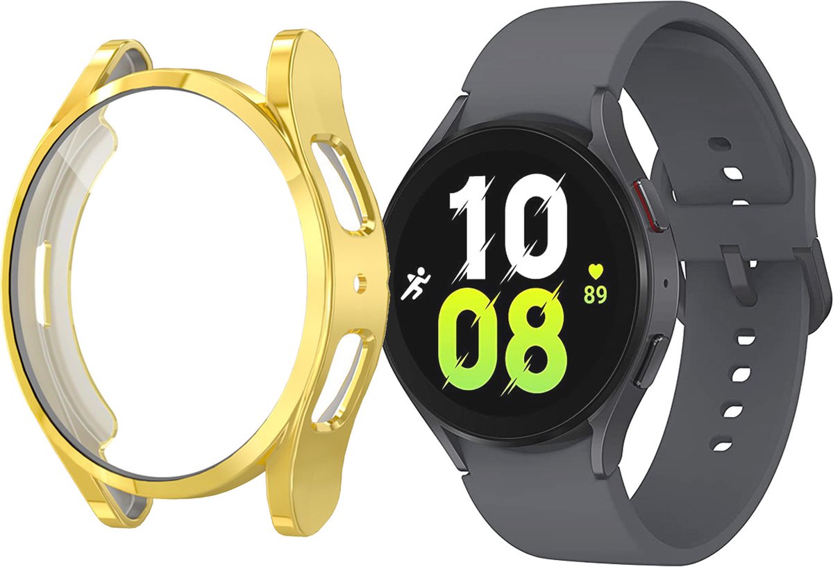 YONO Screen Protector Bumper geschikt voor Galaxy Watch 5 (40 mm) - Full Cover Case - Hoesje - Goud