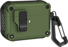 YONO Hoesje geschikt voor Apple Airpods 3 - Hard Case met Lock - Donkergroen