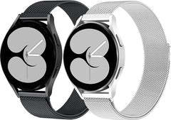 YONO Milanees Bandjes geschikt voor Samsung Galaxy Watch 6/5/4 - Zwart en Zilver - 2 Stuks