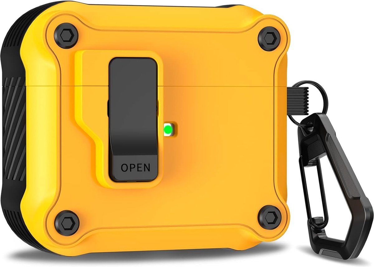 YONO Hoesje geschikt voor Apple Airpods 3 - Hard Case met Lock - Geel